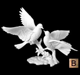 SYNTHETIC MARBLE FLIGHT DOVES SILVERY FINISHED